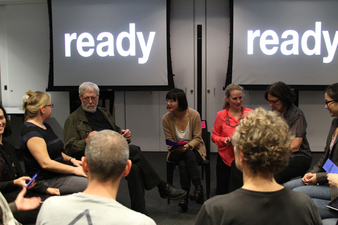 Artist Workshop: A Choir of Glances with Christine Sun Kim, November 2013. Copyright The Museum of Modern Art, New York. Photo by Susannah Brown.