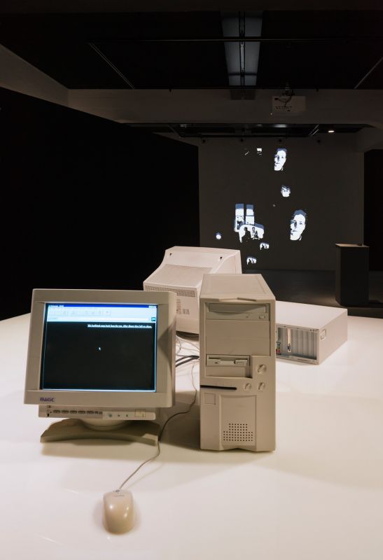 My Boyfriend Came Back From The War. online since 1996. Installation view at HeK, 2016. Photo: Franz Wamhof, © HeK