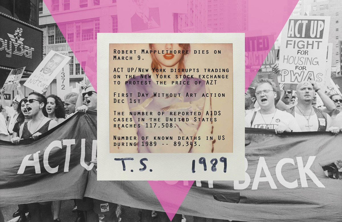 untitled panel (1989 x ACT UP x Taylor Swift), digital collage, 2018