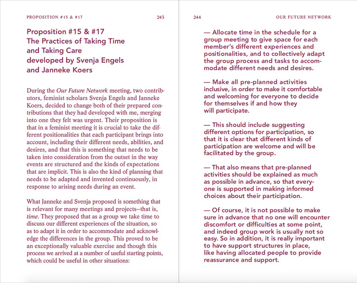 Alex Martinis Roe, To Become Two: Propositions for Feminist Collective Practice (Berlin and Milan: Archive Books, 2018), 243-244.