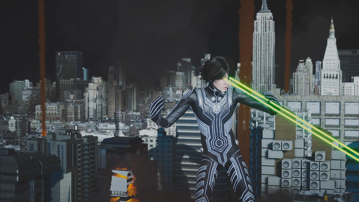 Lu Yang, Gigant Doku – Lu Yang the Destroyer, live motion capture performance, screen  capture, Garage MCA, Moscow, 2021. Courtesy of MetaObjects.