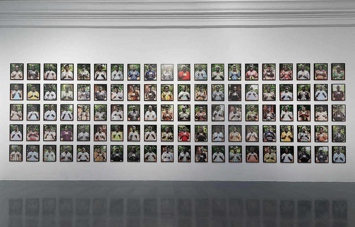 fig 4. Kristian von Hornsleth, Hornsleth Village Project Uganda, 2006, 110 C-type prints, installation view in Ujazdowski Castle Center for Contemporary Art, Warszawa 2021. Courtesy Ujazdowski Castle Centre for Contemporary Art. Photo by Daniel Czarnocki.