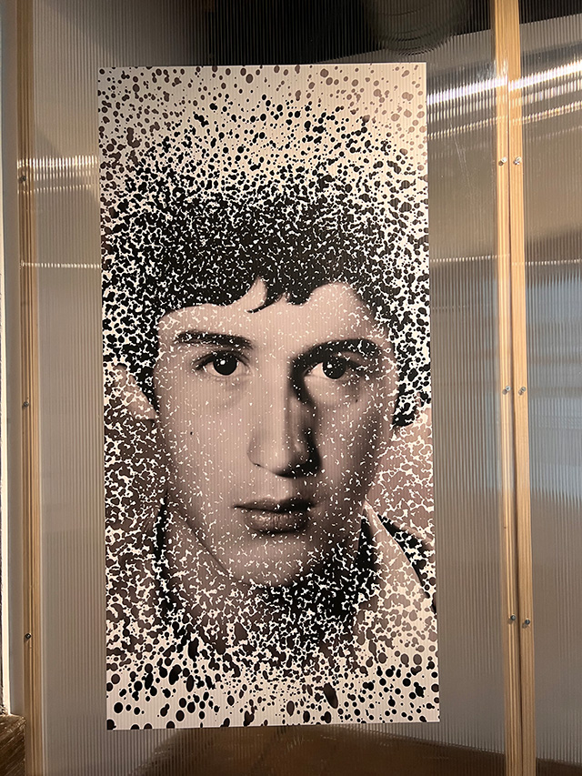 Exhibition graphic design with photo of Erdal Eren,  Photo by Elif Carier
