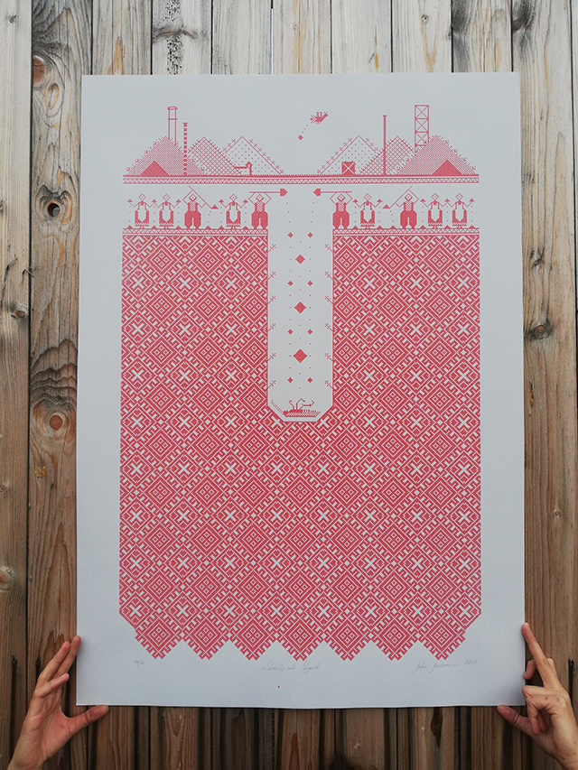 Solidarity with Soligorsk, silkscreen print 2020. Photo: Rufina Bazlova.